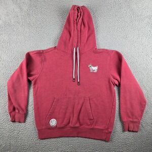 GOAT USA Sweatshirt Mens Medium Red Cotton Blend Pullover Pocket Hoodie